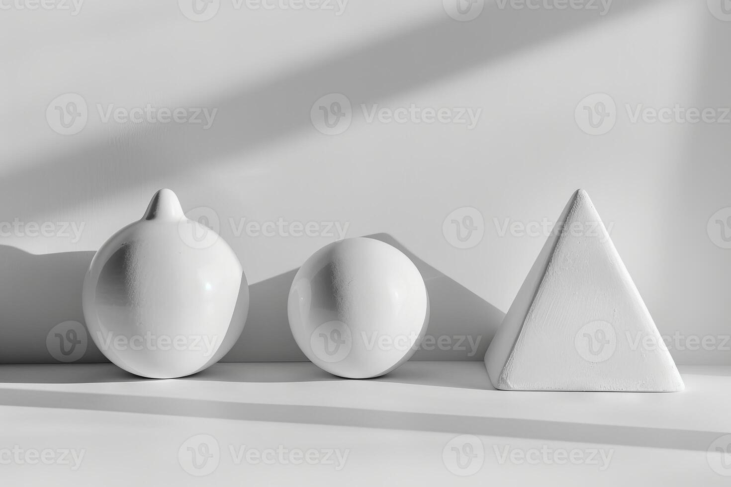 Simple yet elegant shapes on a clean white canvas, suitable for various creative projects photo