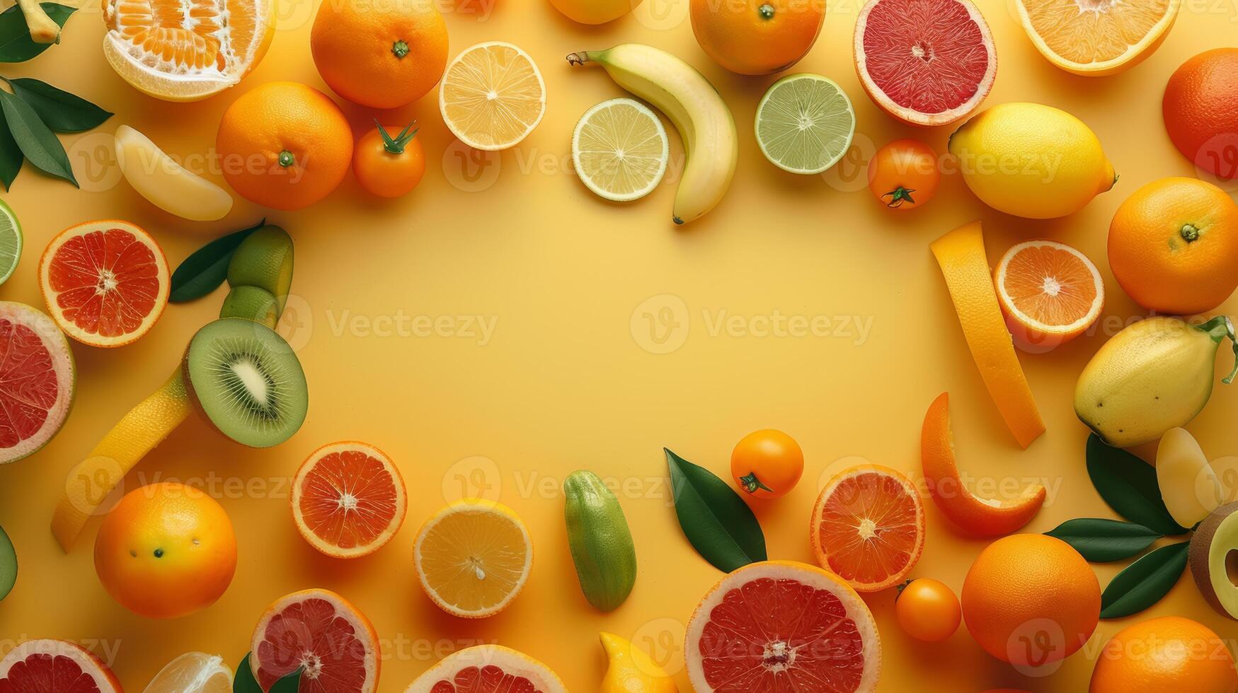 Dynamic layout of rotating fruits forming a dynamic pattern photo