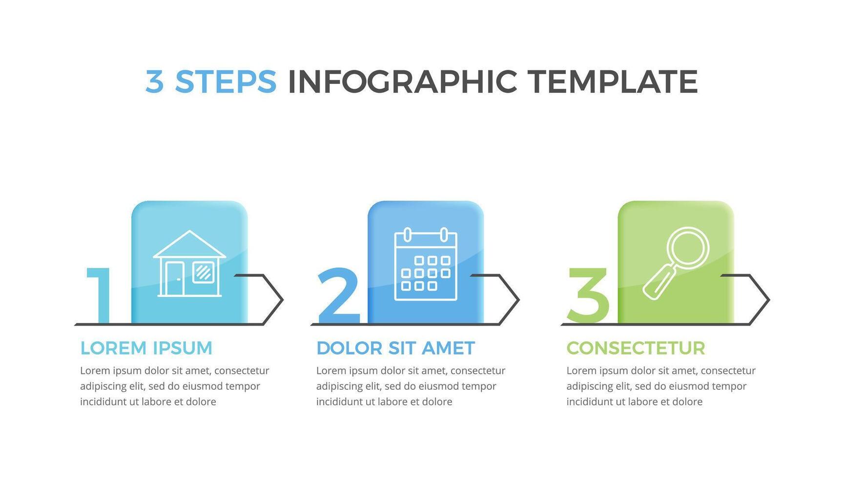Infographic Template with 3 Steps vector