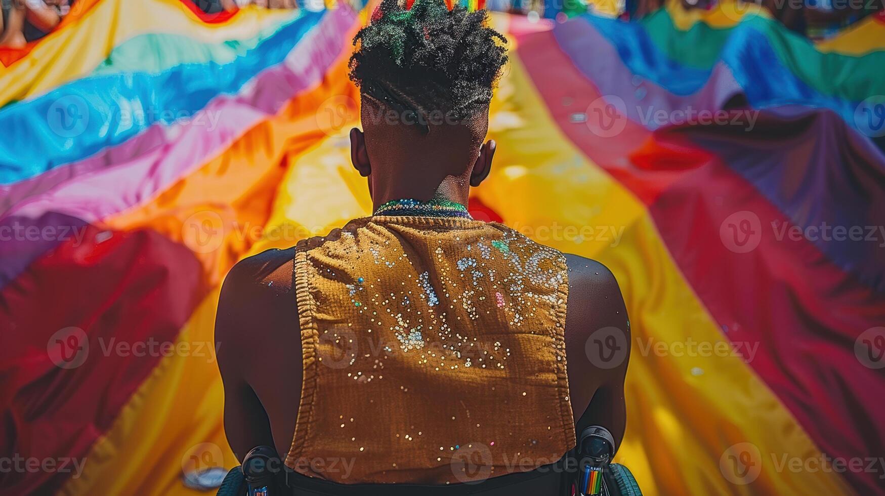 Happy gay man having fun of LGBTQ community photo