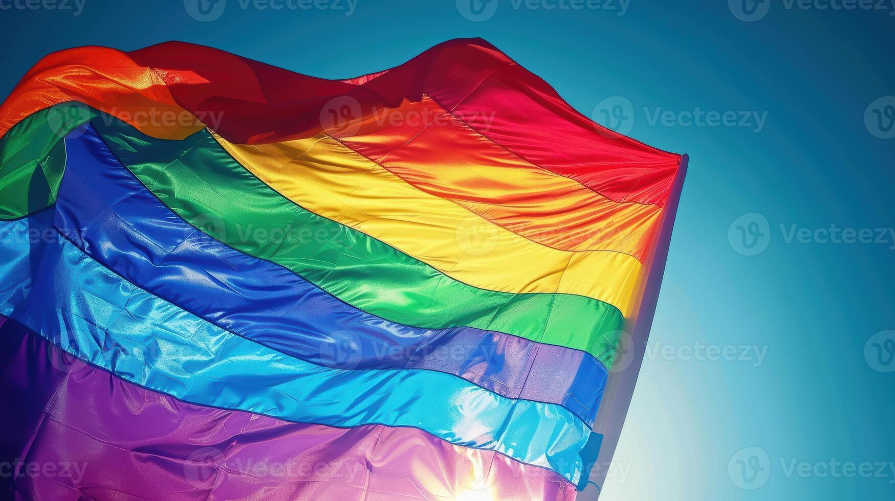 bright rainbow flag as a symbol of freedom and equality photo