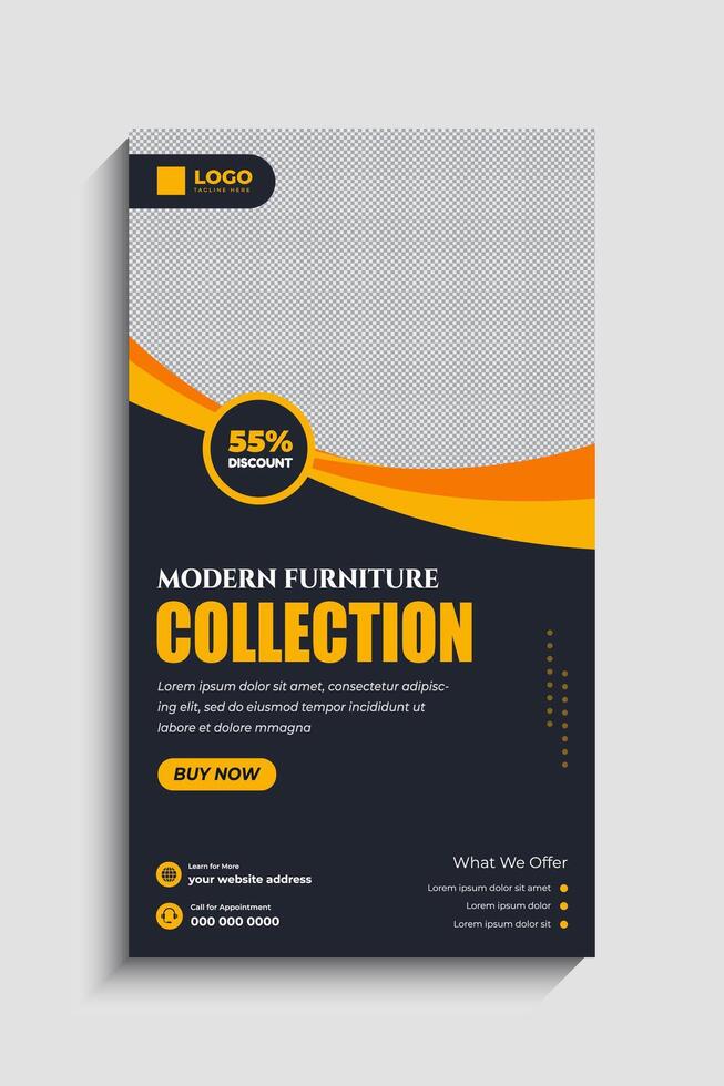 Furniture sale social media story Template vector