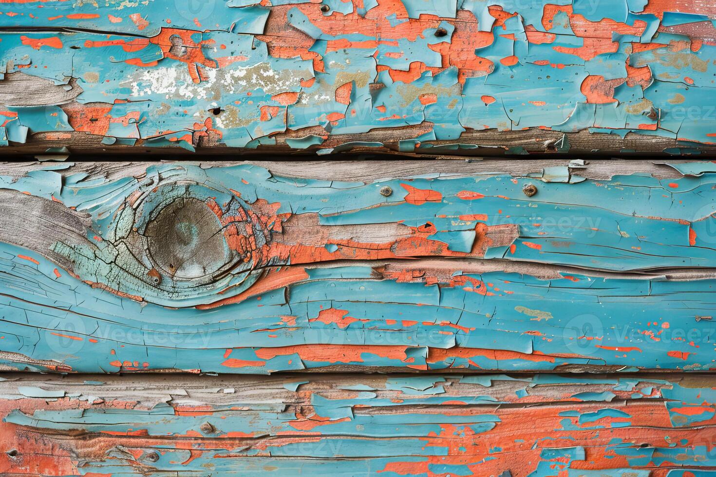 Distressed wooden texture with chipped paint and rugged surface, adding character to rustic projects photo