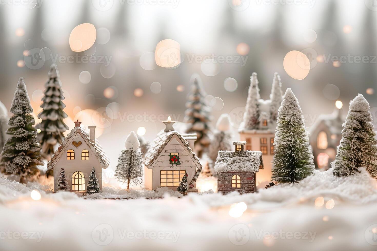 Cozy Christmas scene on a soft transparent white surface, ideal for seasonal compositions photo