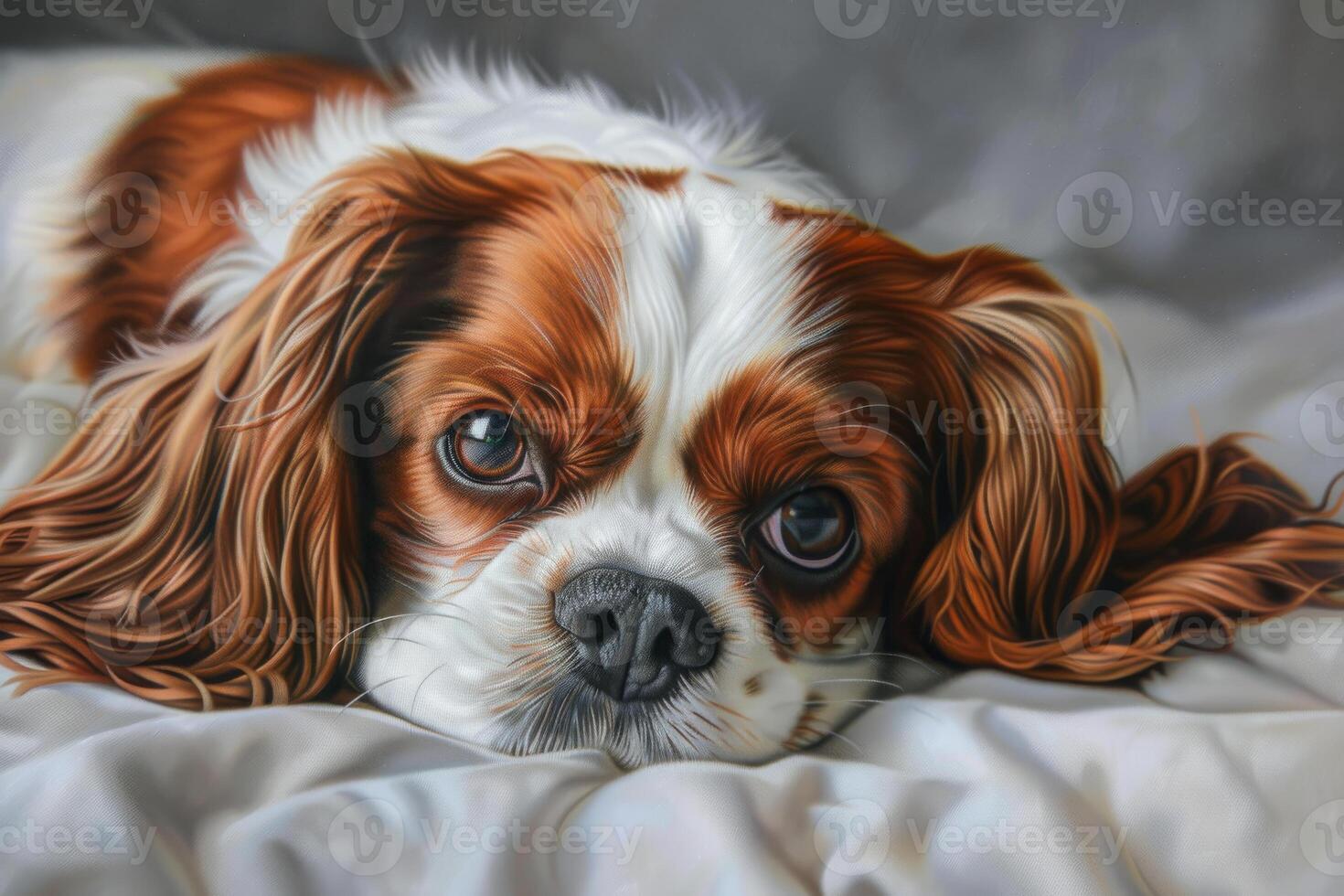 Charming Cavalier King Charles Spaniel with silky ears and gentle expression, adding sweetness to any composition photo