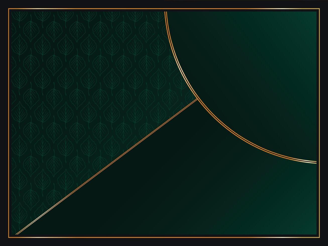 Green background with gold lines Modern luxury design vector