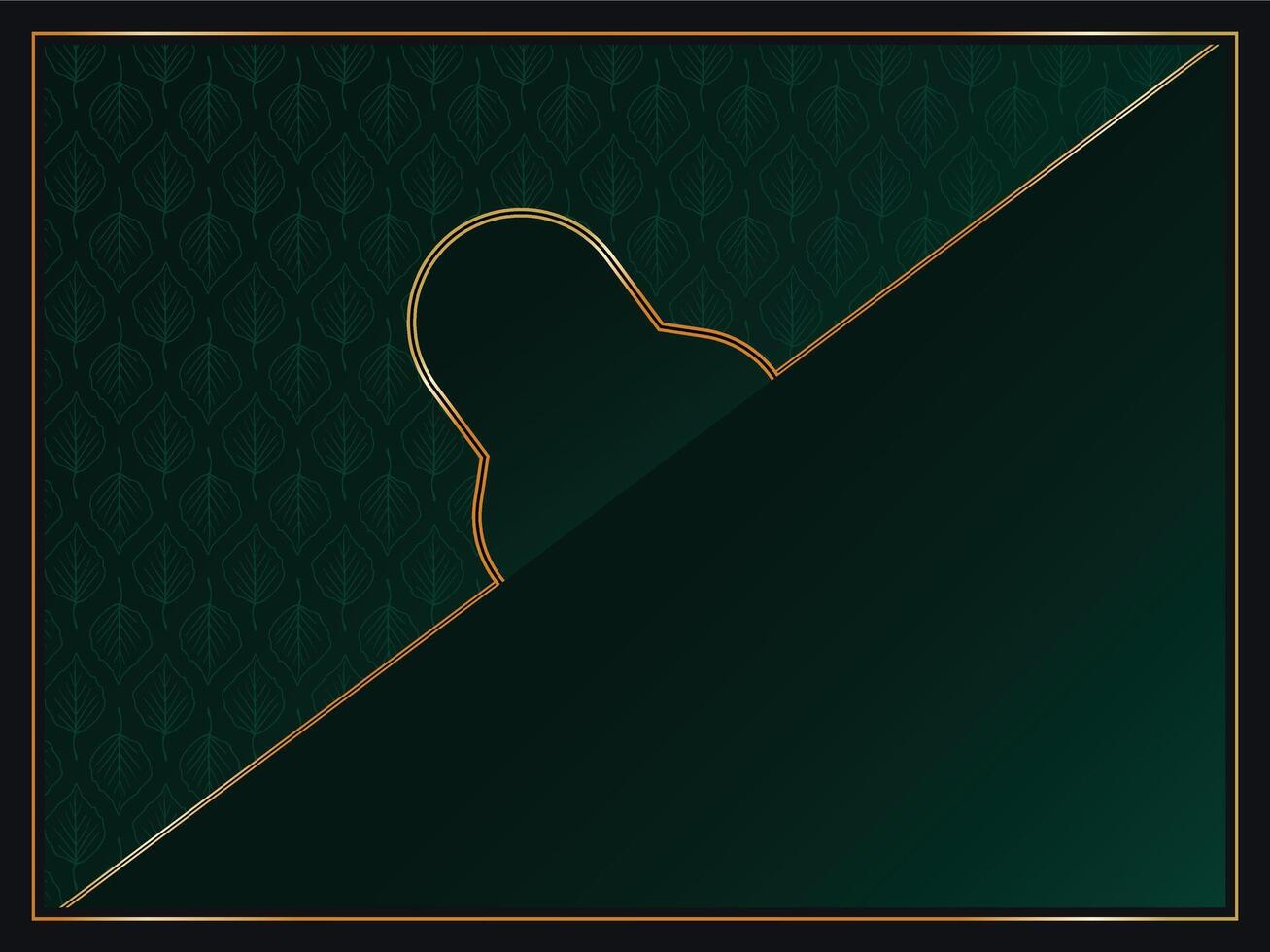 Green background with gold lines, Modern luxury design vector