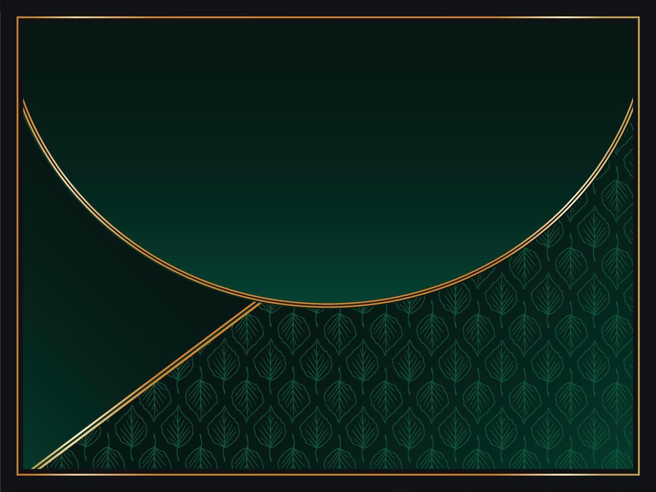 Green background with gold lines Modern luxury design vector
