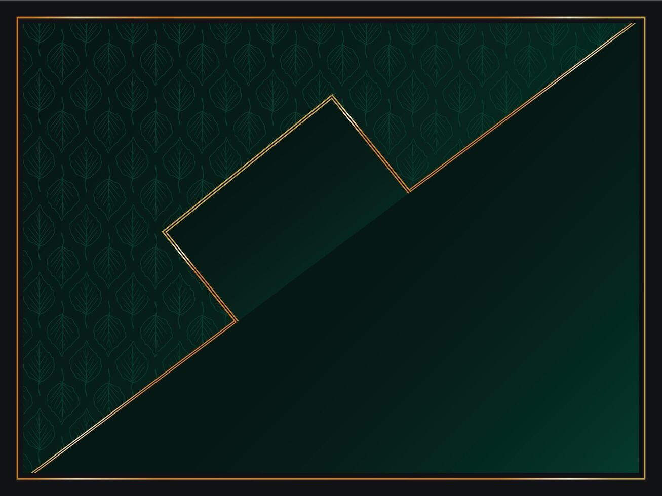 Green background with gold lines, Modern luxury design vector