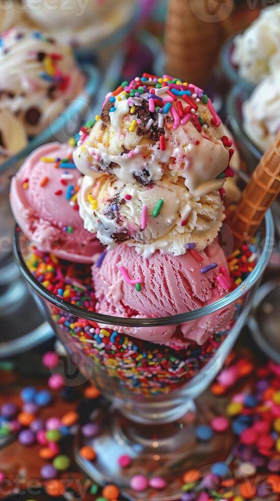 National Ice Cream Day scoops and sprinkles photo