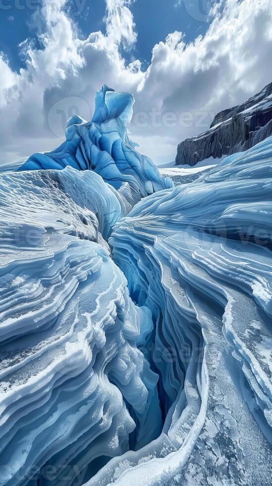 Ethereal ice formations sculpted by glacial winds photo