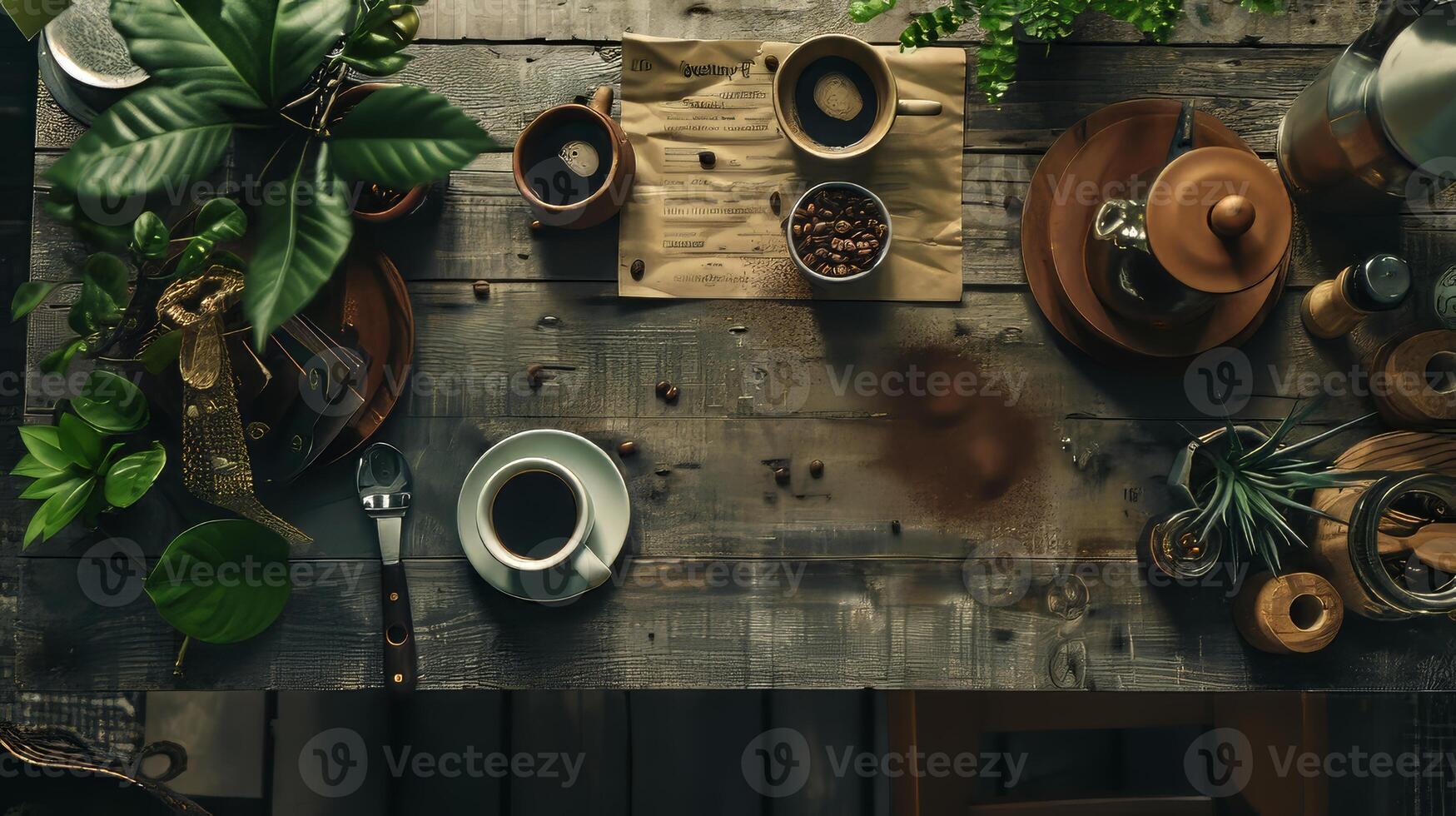 Coffee-themed concept with plenty of space for adding your personal touch photo