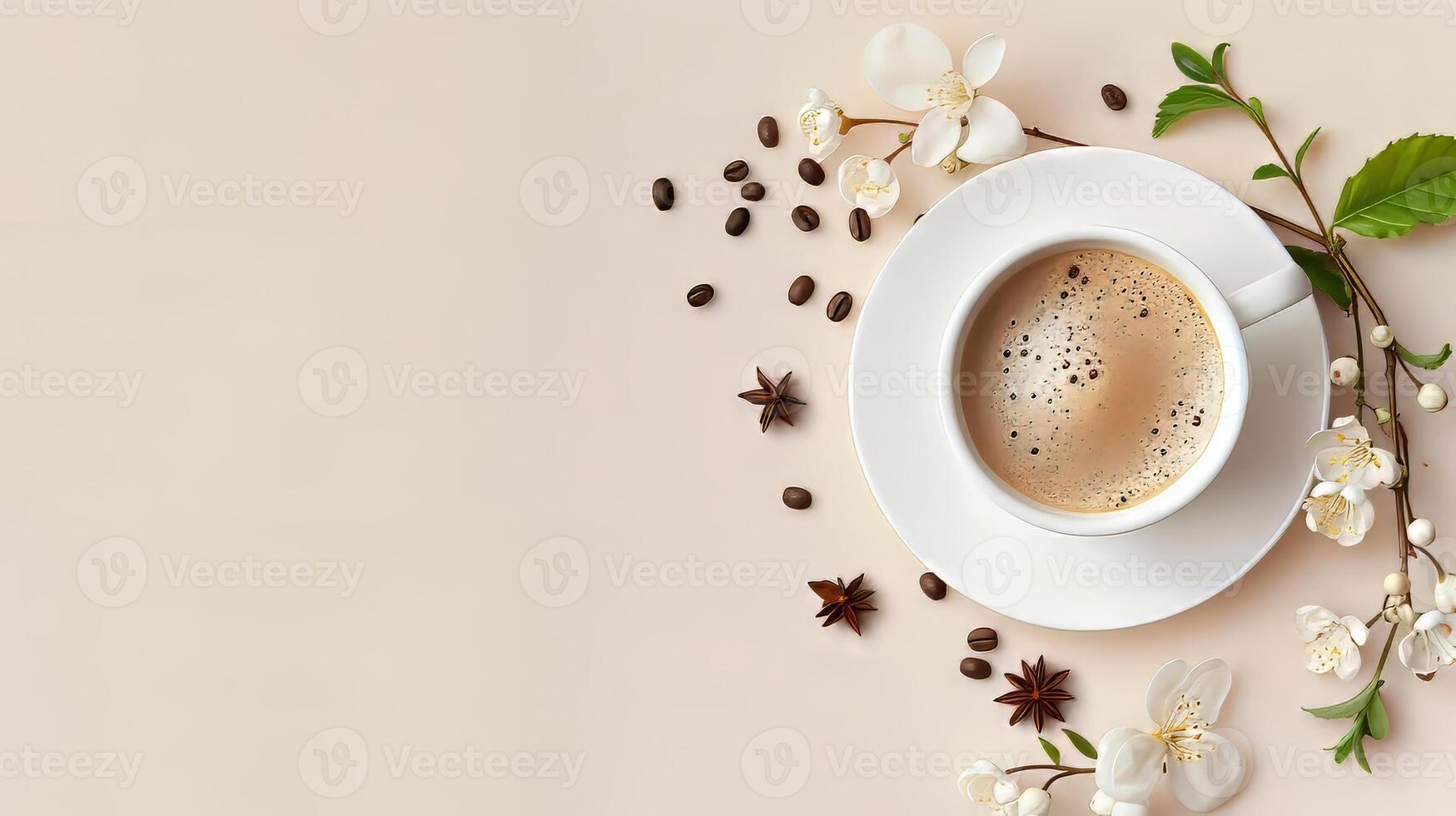 Coffee concept with blank space for adding your own design elements photo
