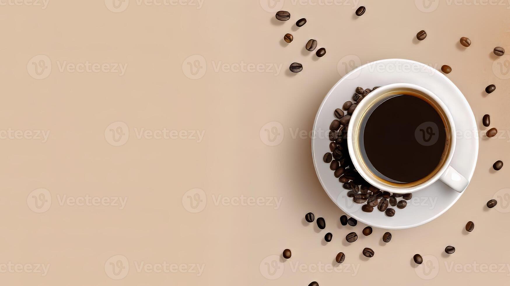 Simplistic layout featuring a cup of coffee and open space for customization photo