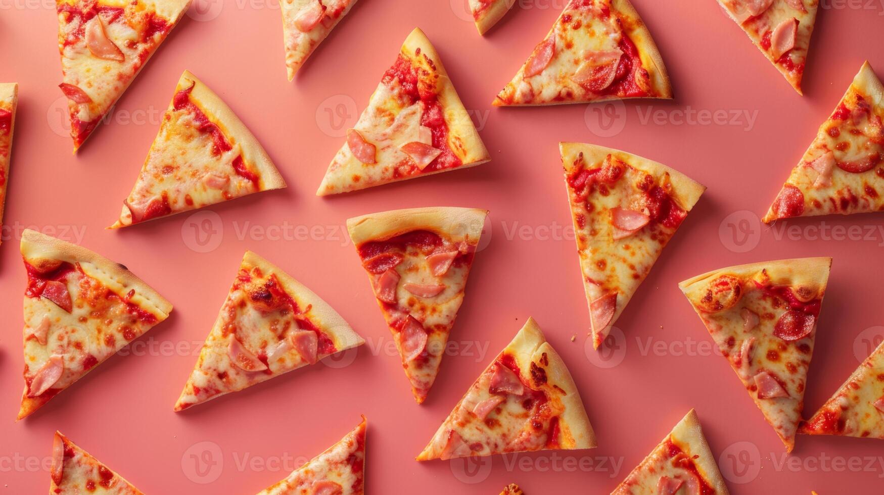 Dynamic layout of rotating pizza slices in a dynamic pattern photo