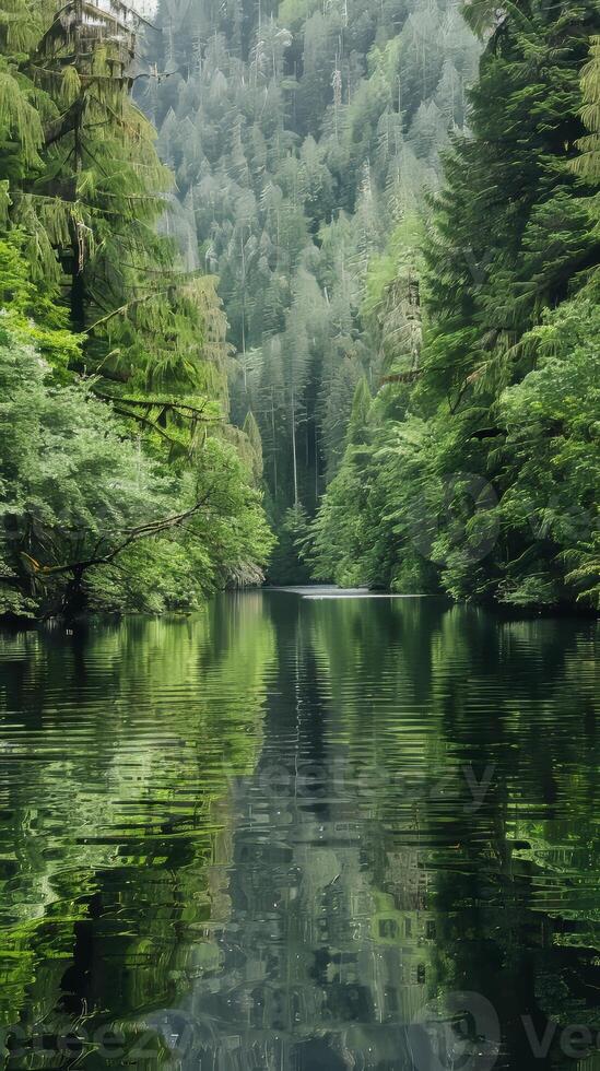 Dense alder forests providing habitat for salmon photo