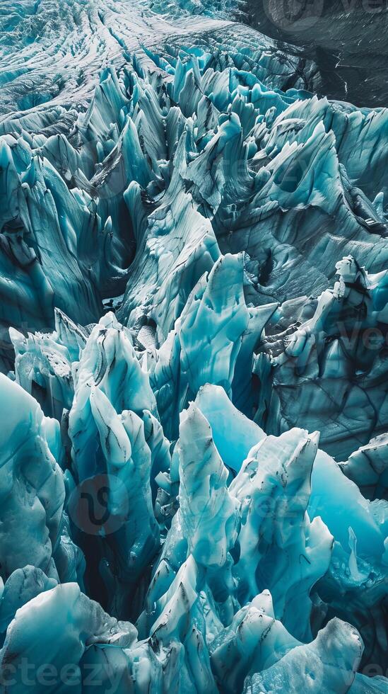 Crystalline glaciers carving their way through the landscape photo