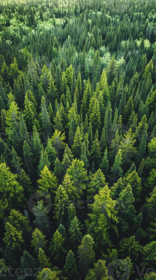 Pristine boreal forests stretching for miles photo