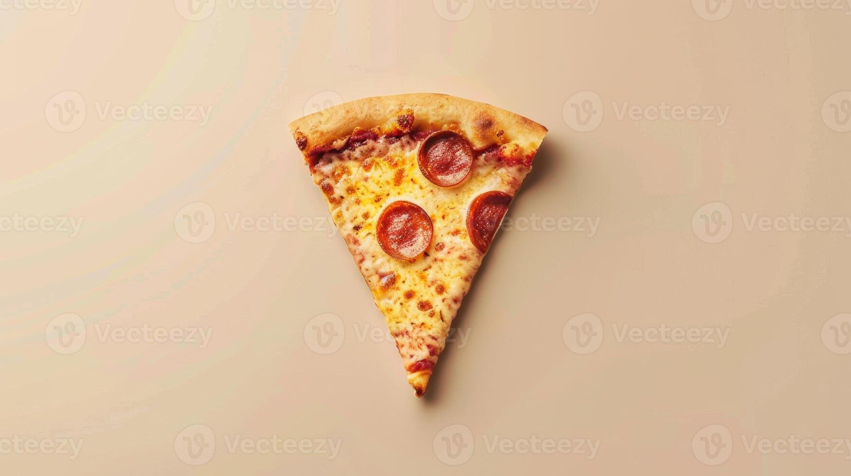 Elegant and minimalist poster design with a spinning pizza slice photo