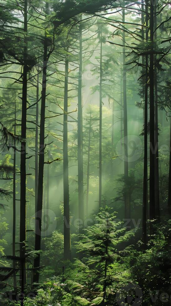 Peaceful cedar forests perfumed with resin photo