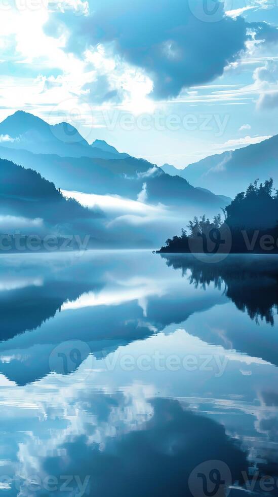 Calm waters mirror the tranquility of the mind photo
