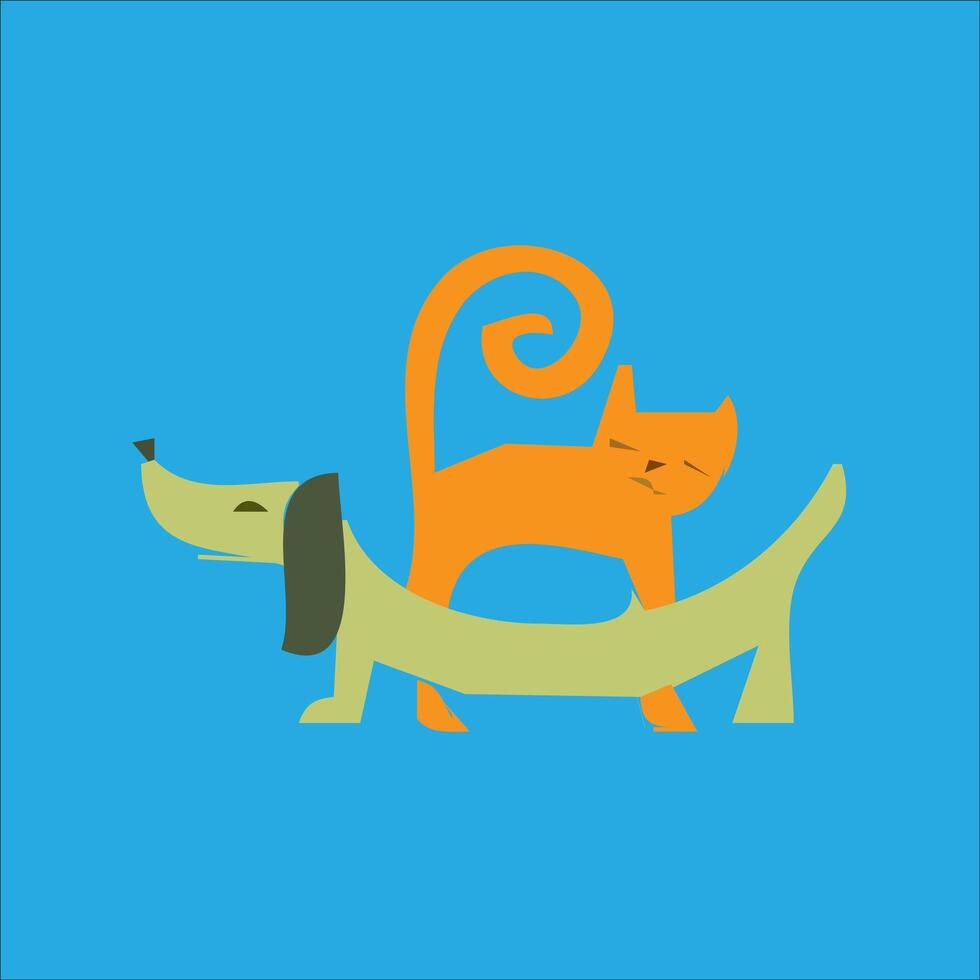 cats and dogs vector