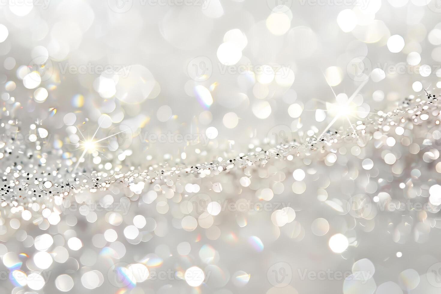 Glistening crystal-like sparkles shimmering on a transparent white background, adding a touch of magic and allure photo
