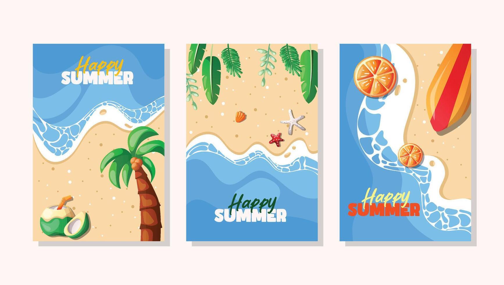flat summer time design card illustration vector
