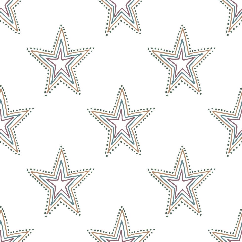 Seamless pattern with cute stars doodle for decorative print, wrapping paper, greeting cards, wallpaper and fabric vector