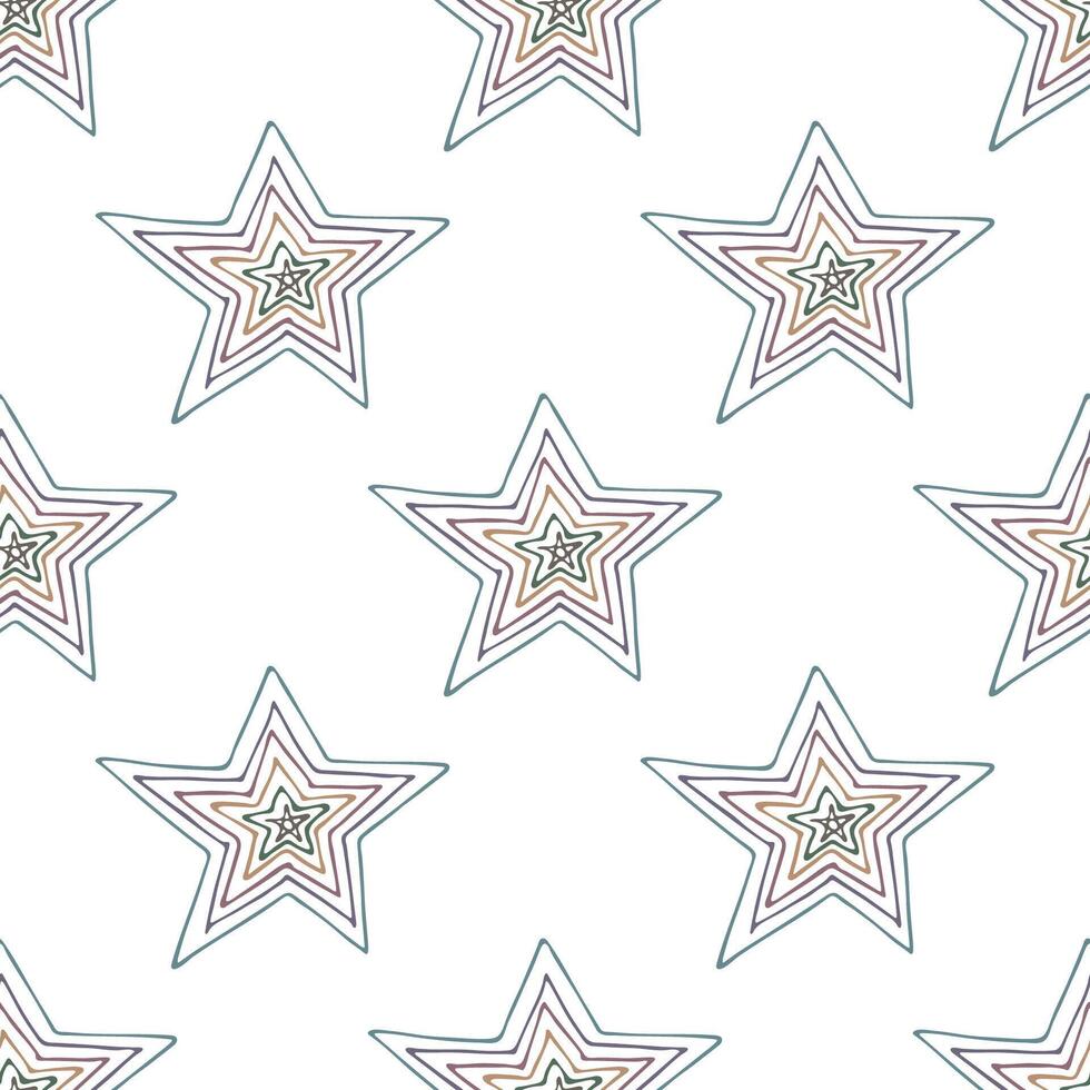 Seamless pattern with cute stars doodle for decorative print, wrapping paper, greeting cards, wallpaper and fabric vector