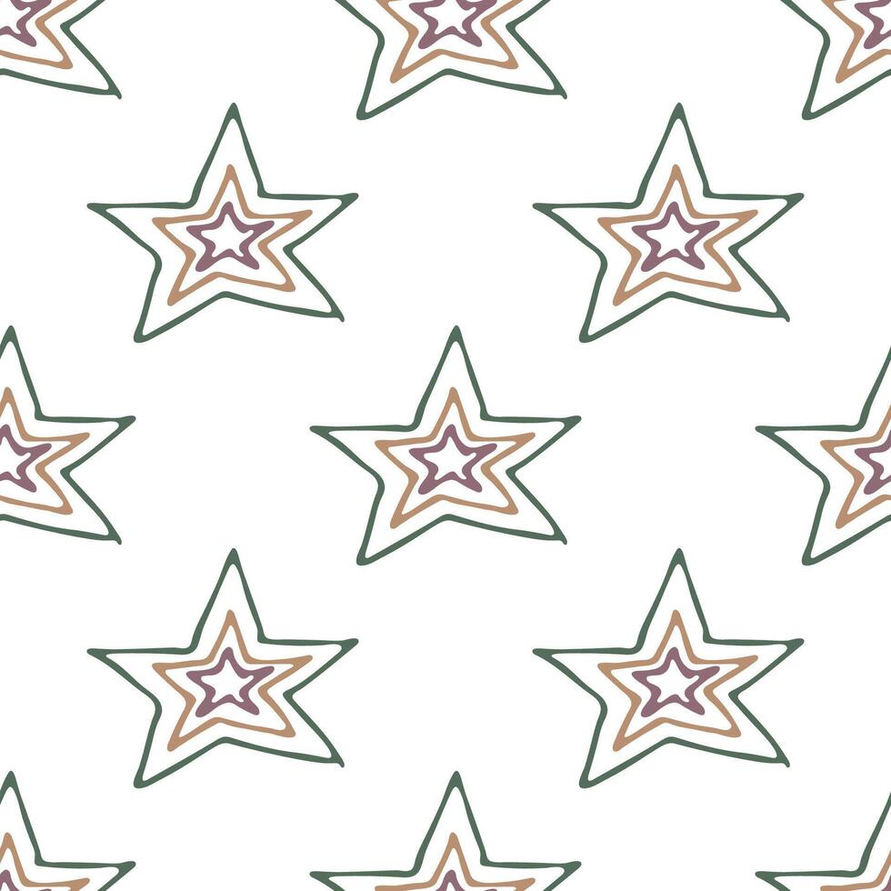 Seamless pattern with cute stars doodle for decorative print, wrapping paper, greeting cards, wallpaper and fabric vector