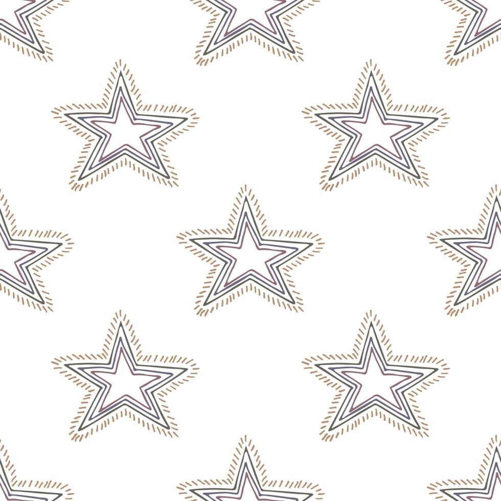 Seamless pattern with cute stars doodle for decorative print, wrapping paper, greeting cards, wallpaper and fabric vector