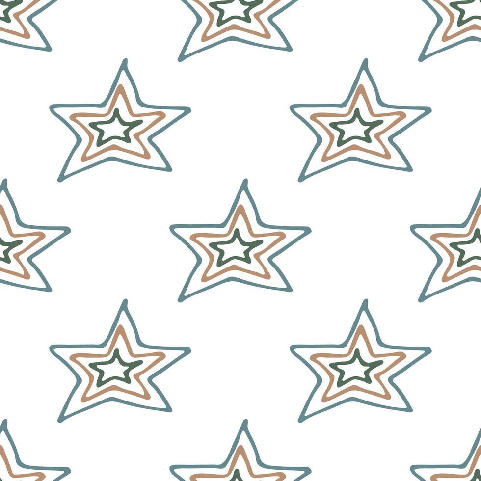 Seamless pattern with cute stars doodle for decorative print, wrapping paper, greeting cards, wallpaper and fabric vector