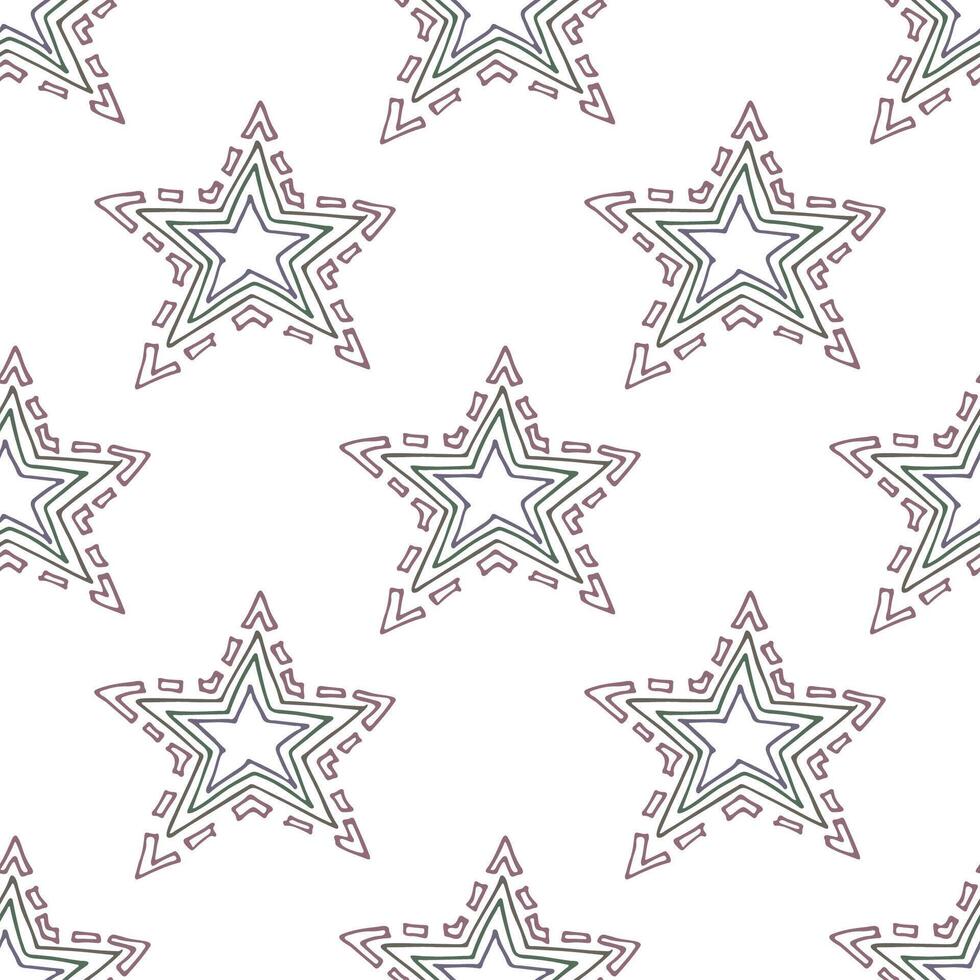 Seamless pattern with cute stars doodle for decorative print, wrapping paper, greeting cards, wallpaper and fabric vector