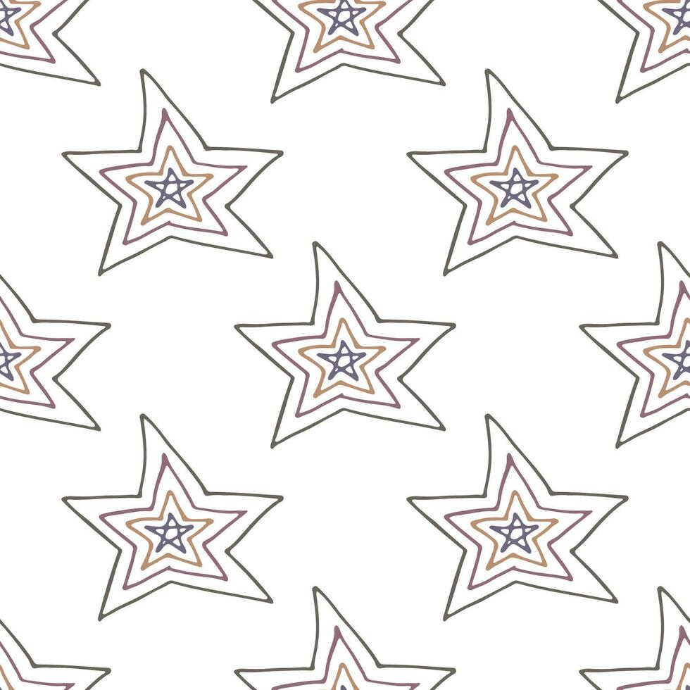 Seamless pattern with cute stars doodle for decorative print, wrapping paper, greeting cards, wallpaper and fabric vector