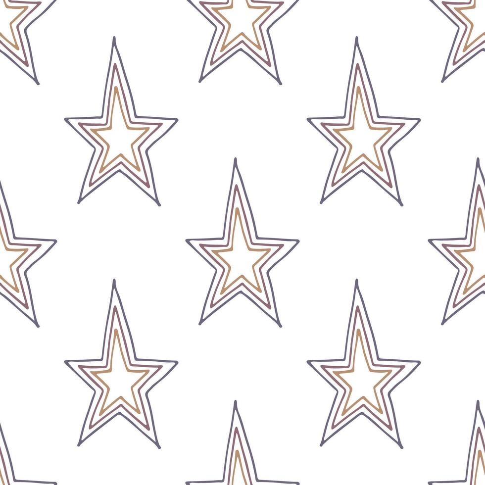Seamless pattern with cute stars doodle for decorative print, wrapping paper, greeting cards, wallpaper and fabric vector