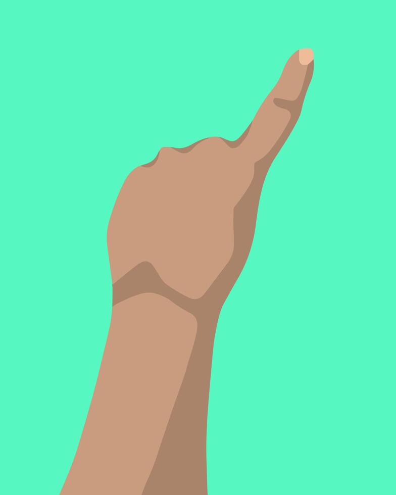 Illustration of hand showing index finger. vector