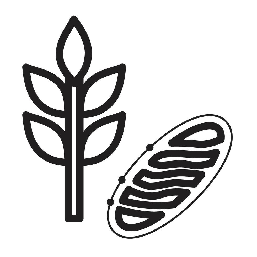 Grains and Cereals Line Icon Design vector