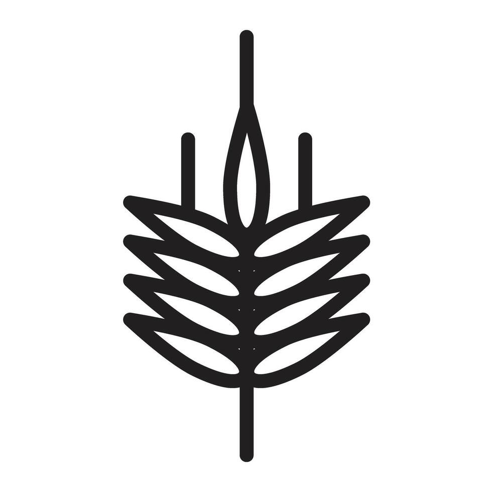 Barley Line Icon Design vector