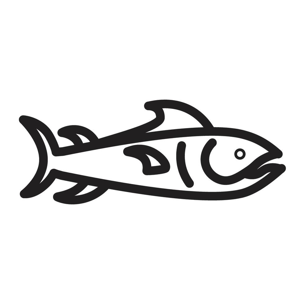 Tuna Line Icon Design vector