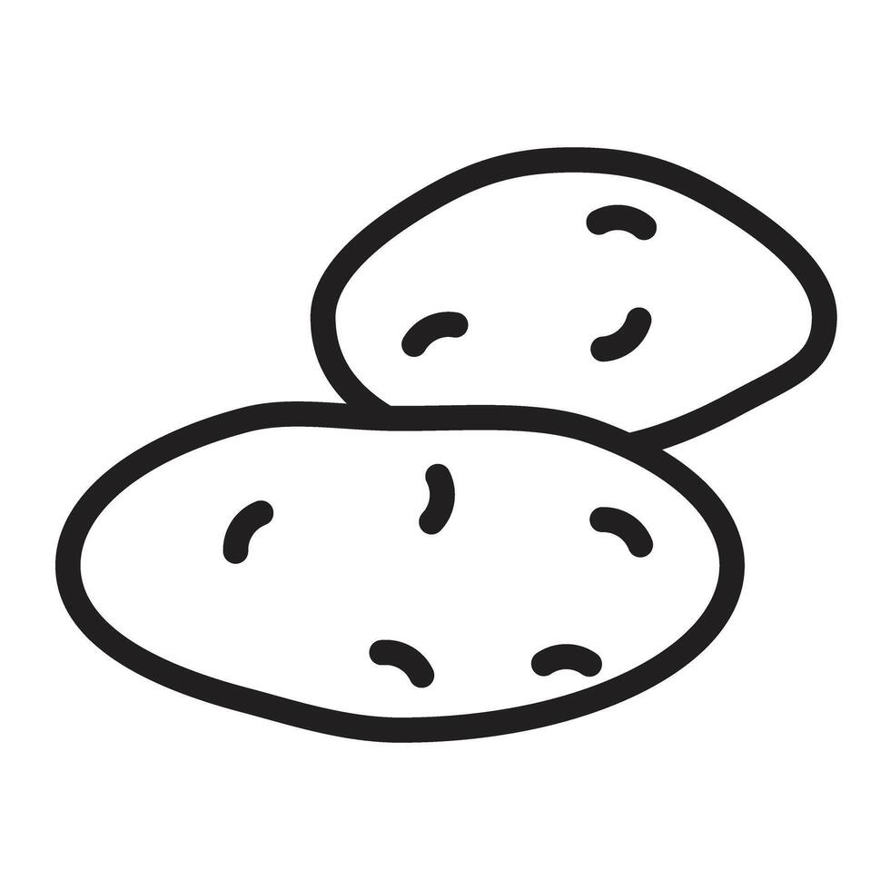 Potato Line Icon Design vector
