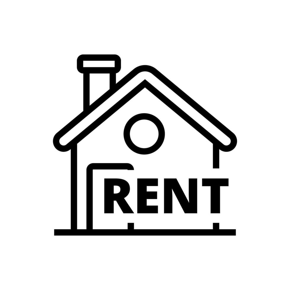 House rental icon in linear style on a white background vector