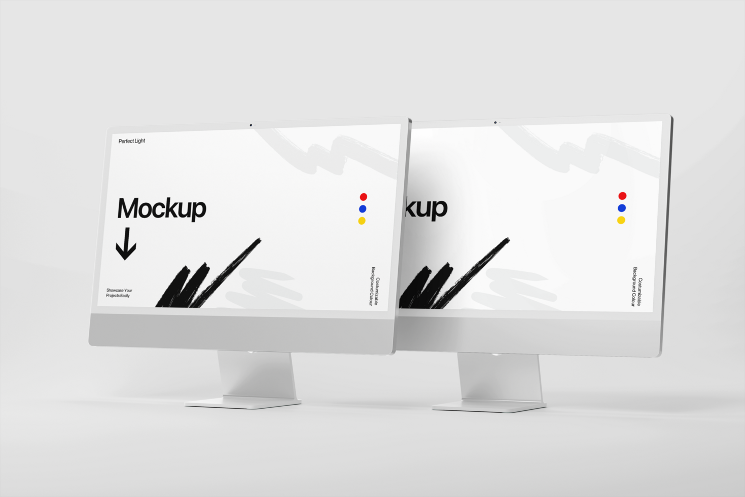 Elegant Desktop Computer Mockup Template psd