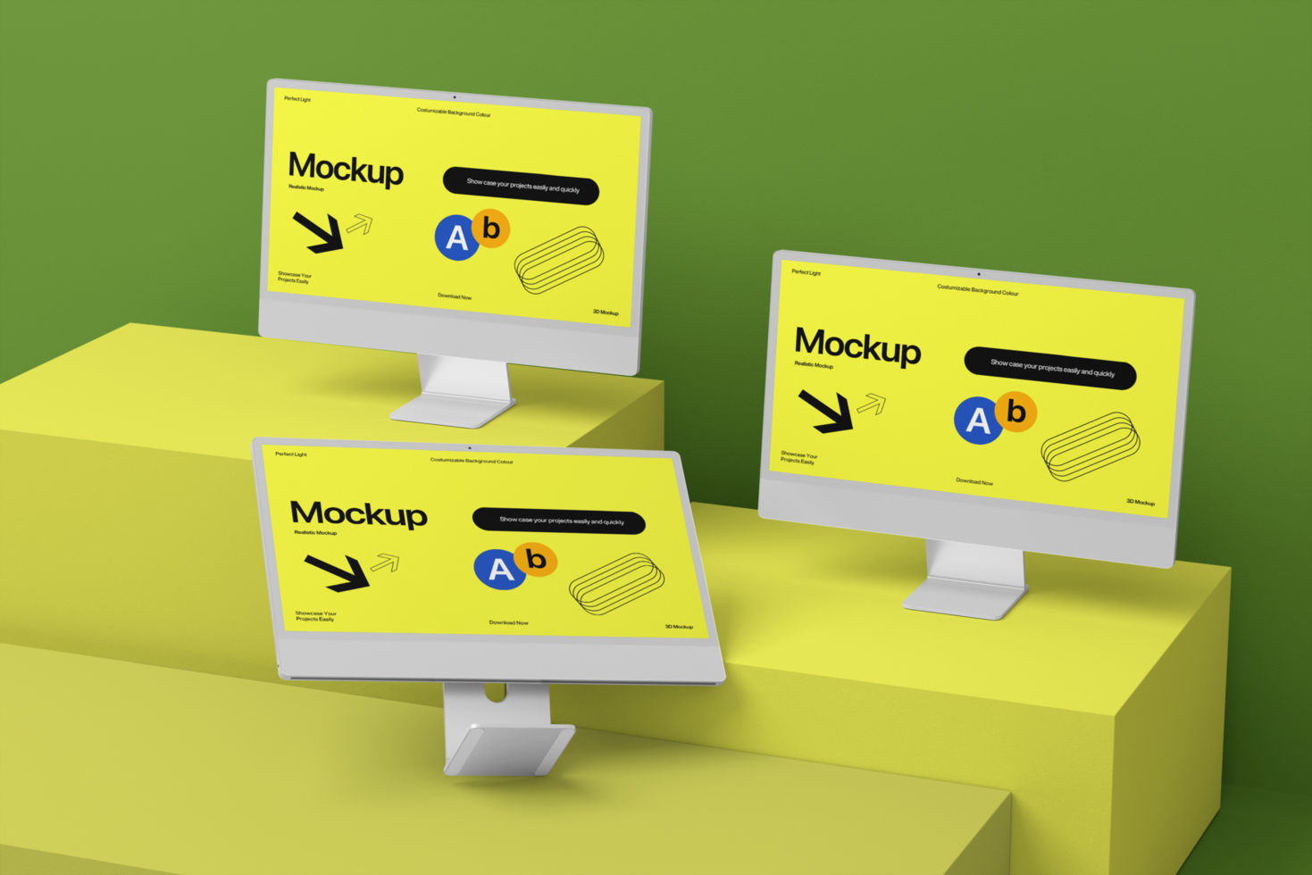 Modern Realistic Computer Monitor Mockup psd