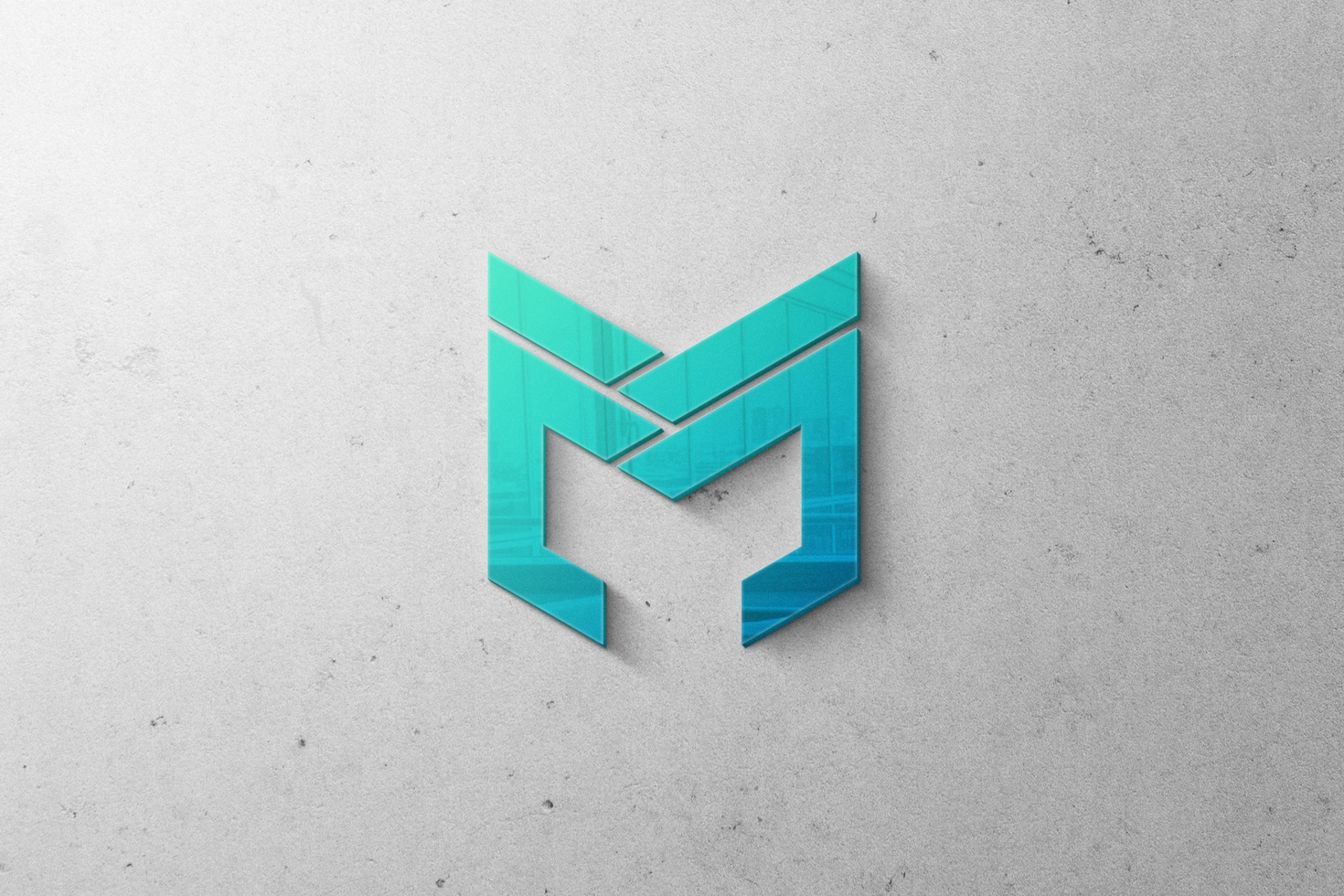 Realistic Logo Mockup with 3d Effect on Wall psd
