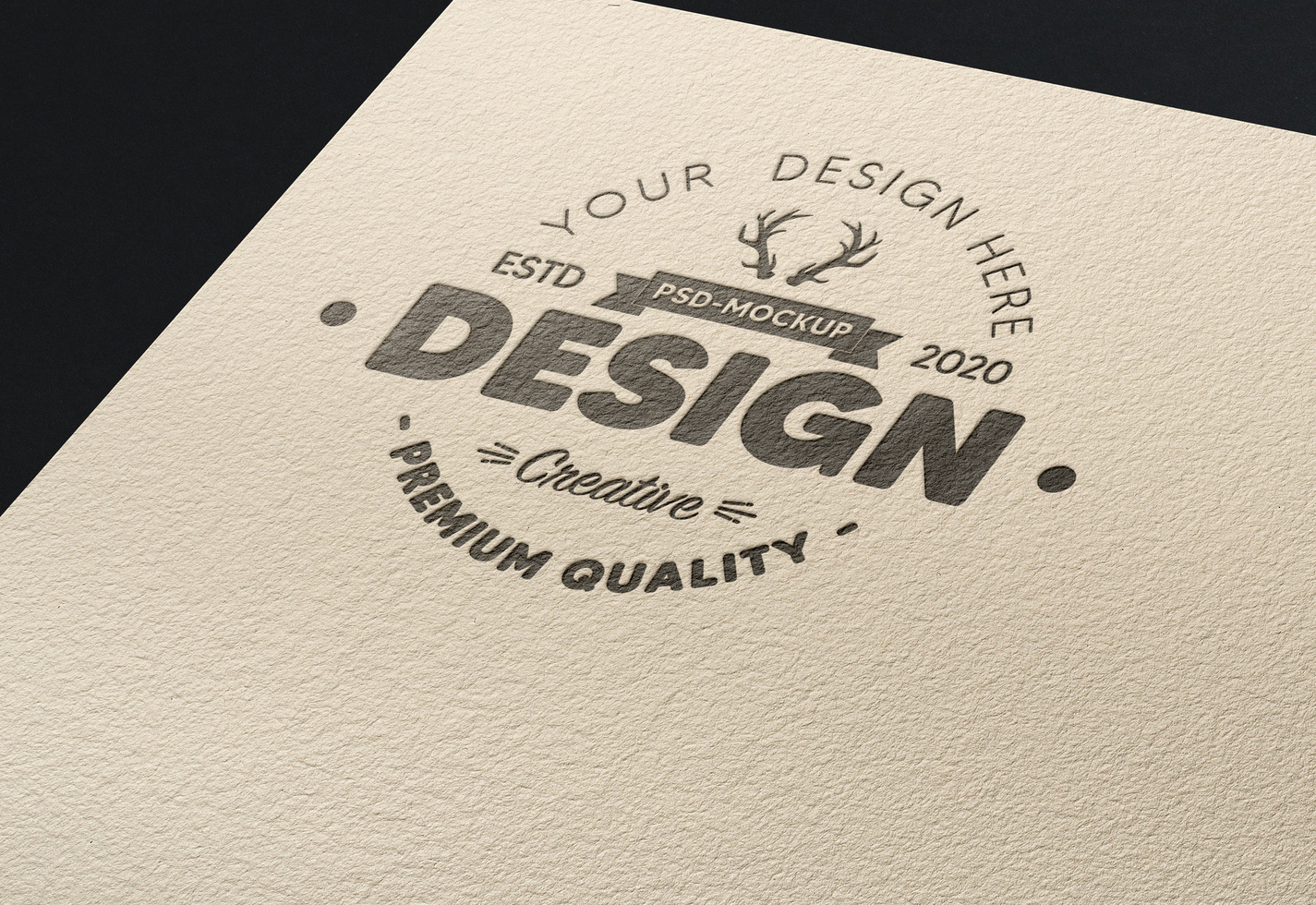 Embossed Mockup Logo on Paper psd