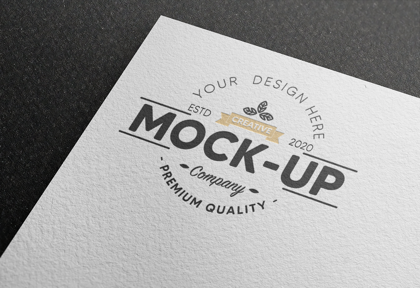 Logo Mockup on White Paper with Debossed Effect psd