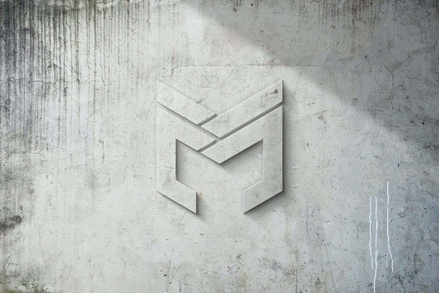 Realistic Logo Mockup on Wall with 3d Effect psd
