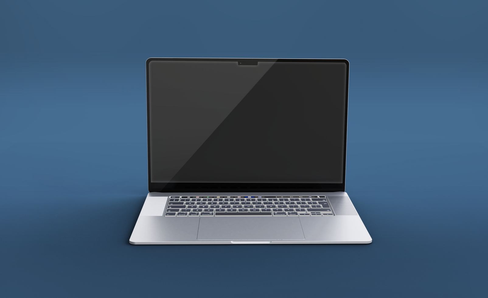 Realistic laptop pro with front view mockup design isolated psd