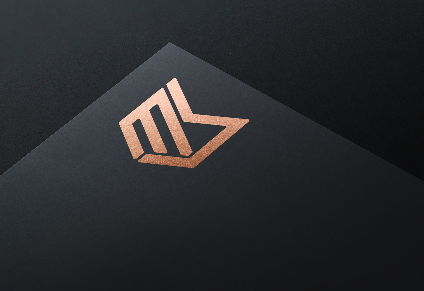 Logo Mockup on Black Paper with Bronze Foil psd